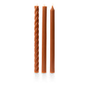 Assorted Burnt Orange Candle Tapers 3-Pack