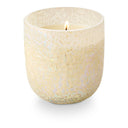 Winter White Small Beaded Glass Candle
